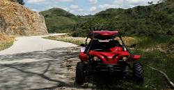 A parked buggy. Breathe in the fresh air.