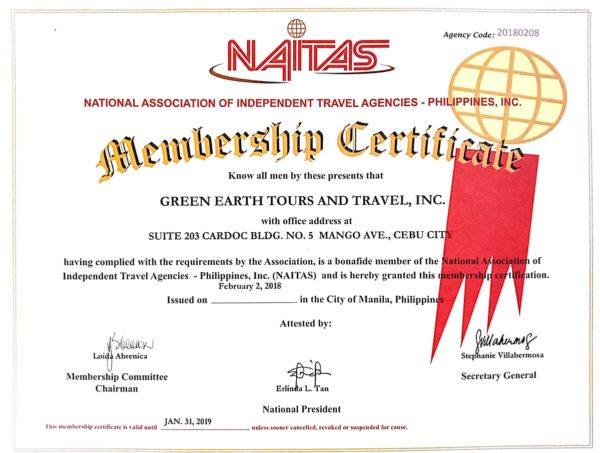 NAITAS Certificate